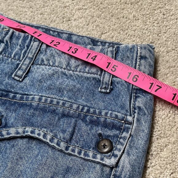 Free People Rory Slim Straight Jeans Wo's 30 Tab Cuff Hems Seamed Button Pockets - Picture 11 of 16